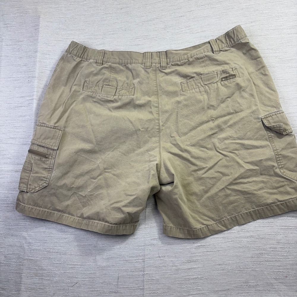 Columbia Mens Khaki Cotton Cargo Shorts 3XB Tan Hiking Utility‎ Outdoor - Picture 2 of 11